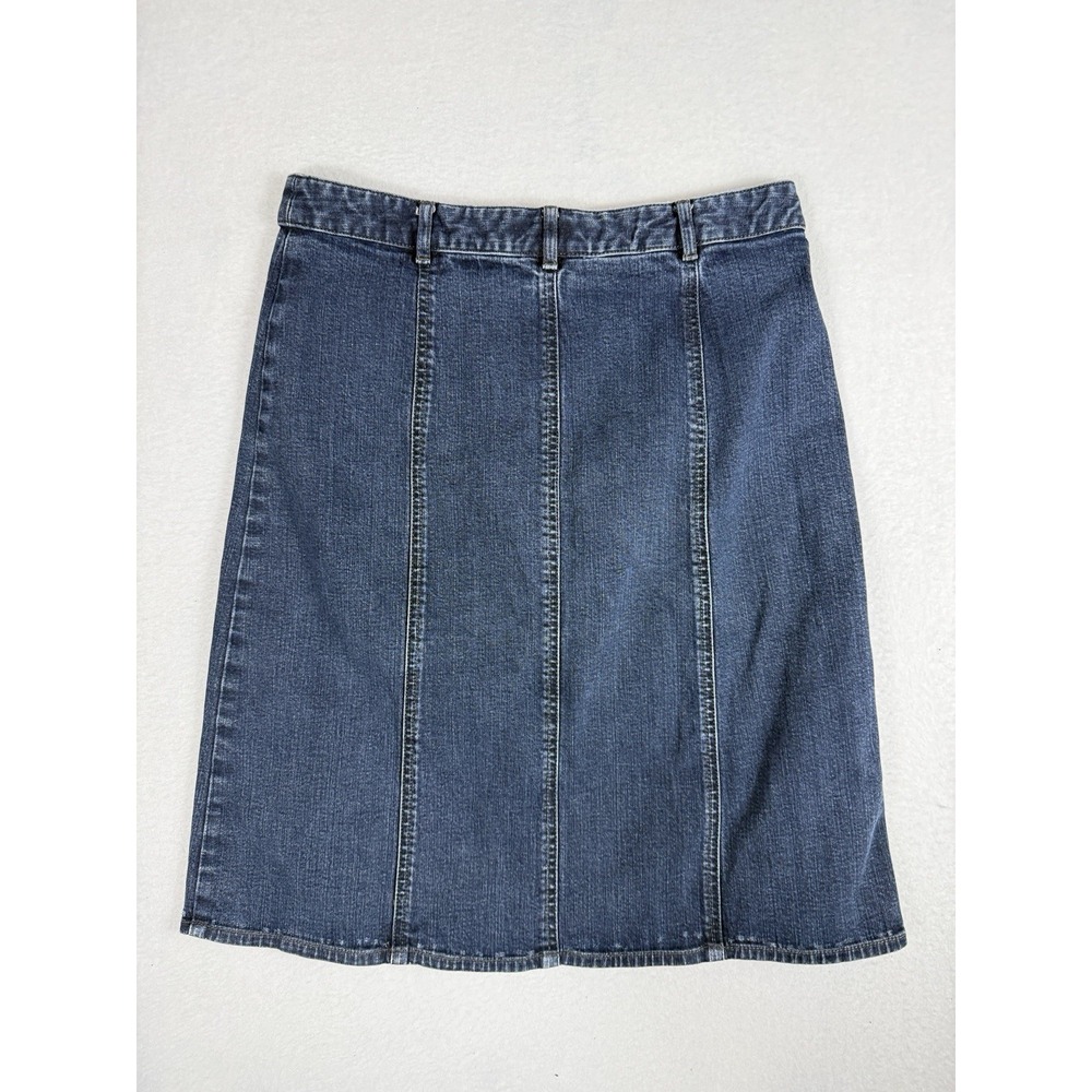 Geoffrey Beene Sport Womens Denim A-Line Skirt Size 6 Blue Stretch Knee Length - Picture 2 of 2